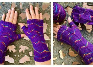 Chevron Fadewalker Fingerless Mitts Free Knitting Pattern