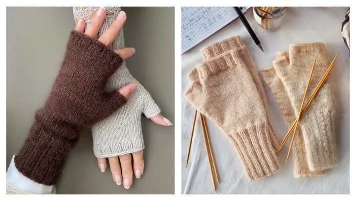Crème Fingerless Gloves Free Knitting Pattern