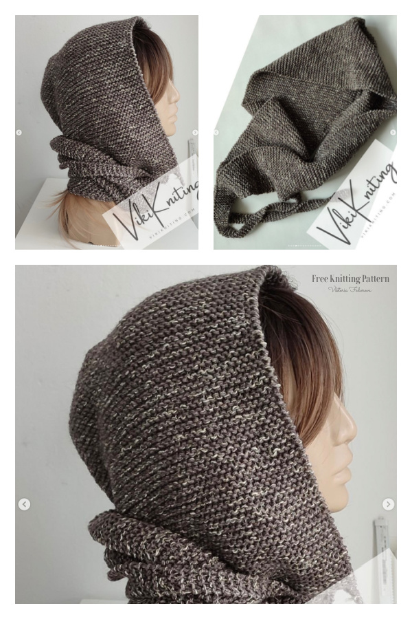 Garter Stitch Hood Scarf Free Knitting Pattern Garter Stitch Hood Scarf Free Knitting Pattern