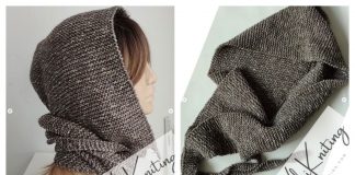 Garter Stitch Hood Scarf Free Knitting Pattern