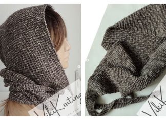 Garter Stitch Hood Scarf Free Knitting Pattern