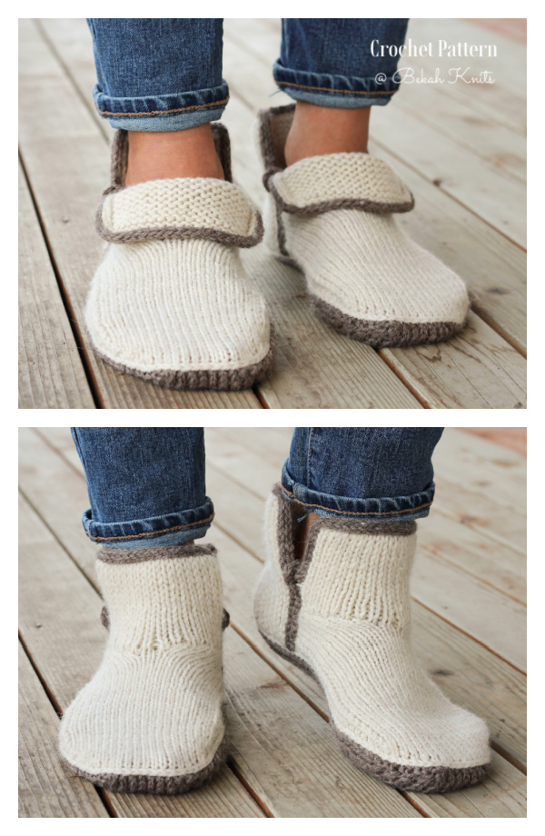 Modern Mocs Slippers Knitting Patterns