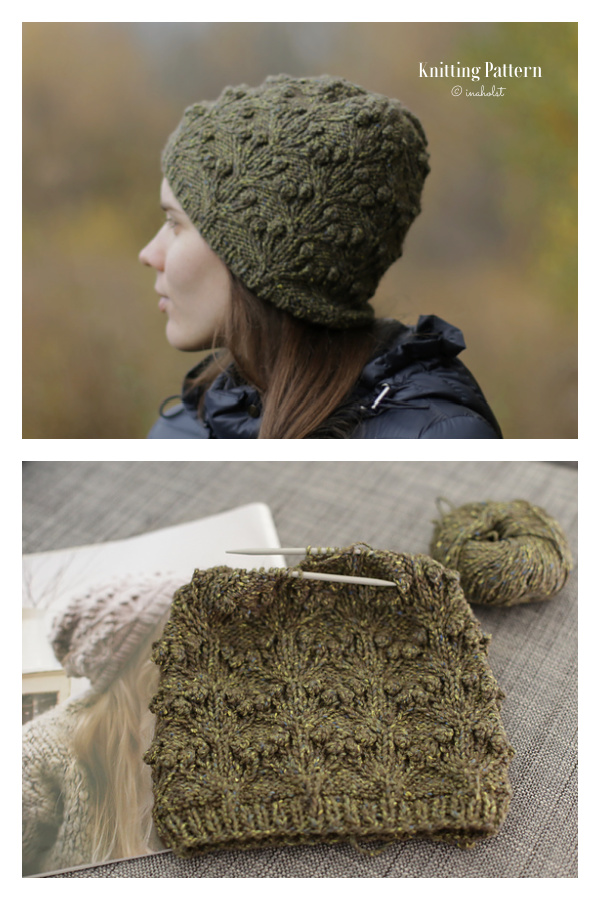 Orchids and Fairy Lights Beanie Hat Knitting Pattern Orchids and Fairy Lights Beanie Hat Knitting Pattern