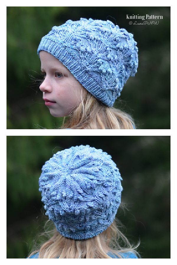 Orchids and Fairy Lights Beanie Hat Knitting Pattern Orchids and Fairy Lights Beanie Hat Knitting Pattern