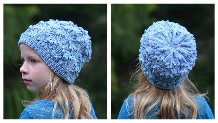 Orchids and Fairy Lights Beanie Hat Knitting Pattern