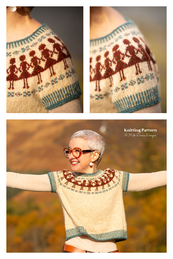Paper Dolls Pullover Sweater Knitting Pattern