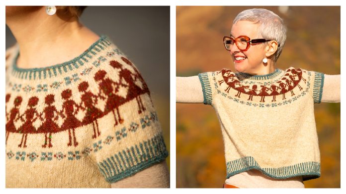 Paper Dolls Pullover Sweater Knitting Pattern