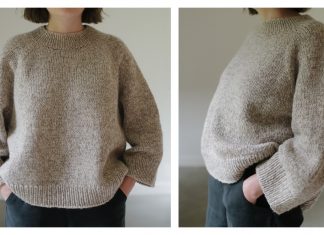 Roomy Raglan Pullover Sweater Free Knitting Pattern