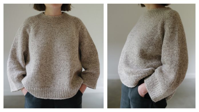Roomy Raglan Pullover Sweater Free Knitting Pattern
