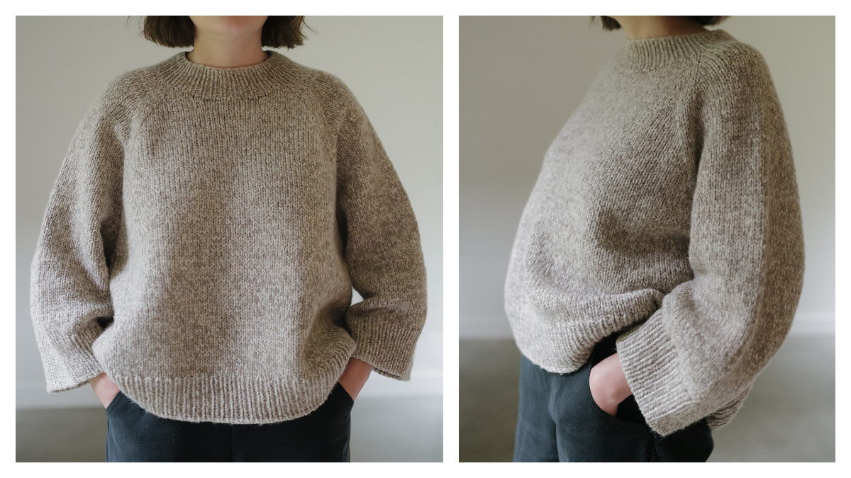 Roomy Raglan Pullover Sweater Free Knitting Pattern - Knitting Pattern
