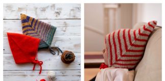 Reversible Elf-burgh Bonnet Hat Knitting Pattern