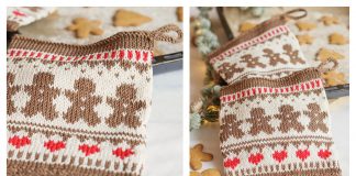 Gingerbread Love Potholders Free Knitting Pattern