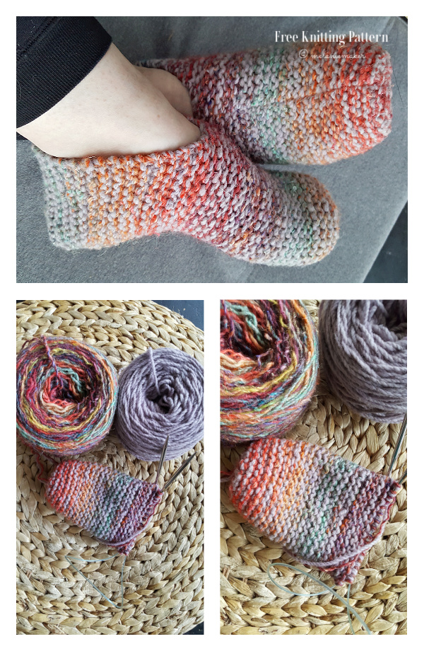 One Piece Recluse Slippers Free Knitting Pattern