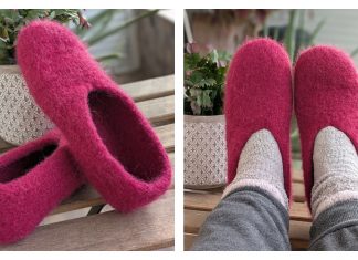Simple Cozy Felted Slippers Free Knitting Pattern
