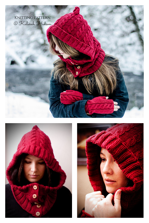 Through the Woods Cowl Hoodie Knitting Pattern