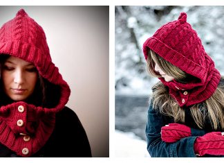 Through the Woods Cowl Hoodie Knitting Pattern