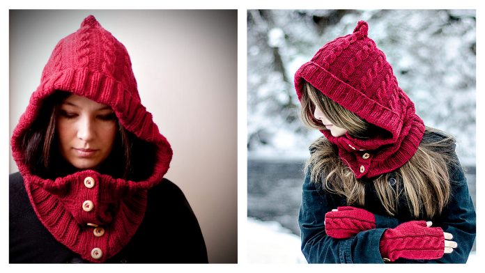 Through the Woods Cowl Hoodie Knitting Pattern