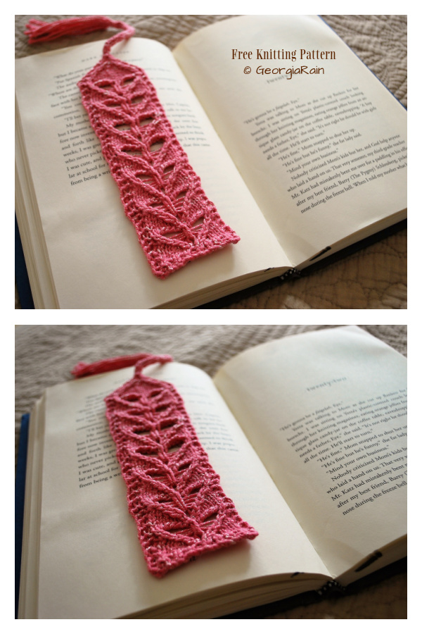 Valentine 7 of Hearts Bookmark Free Knitting Patterns