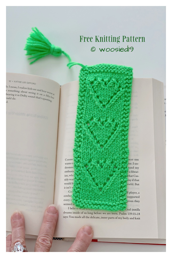 Lavender's Heart Bookmark Free Knitting Patterns