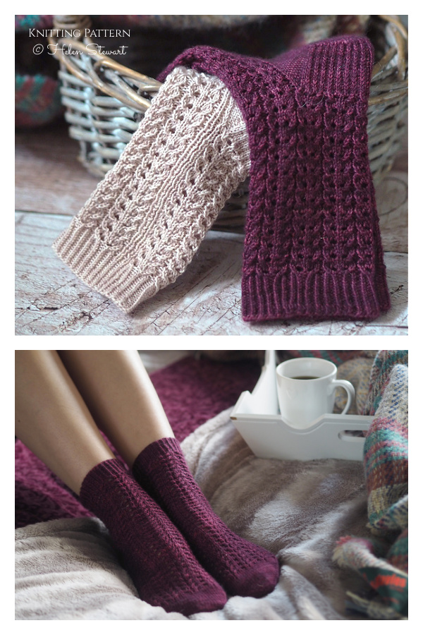 Winter Rose Socks Knitting Pattern