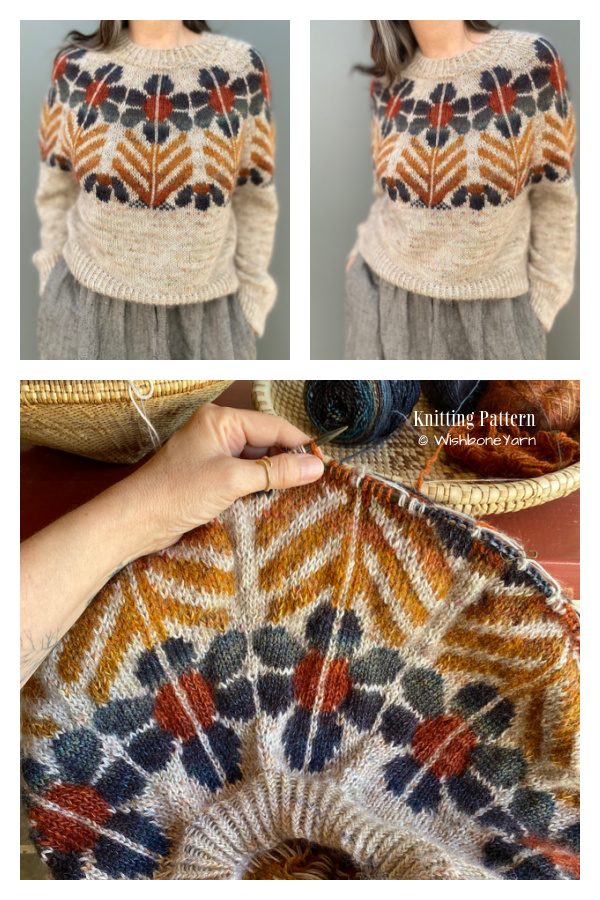Harvest Flower Sweater Knitting Pattern