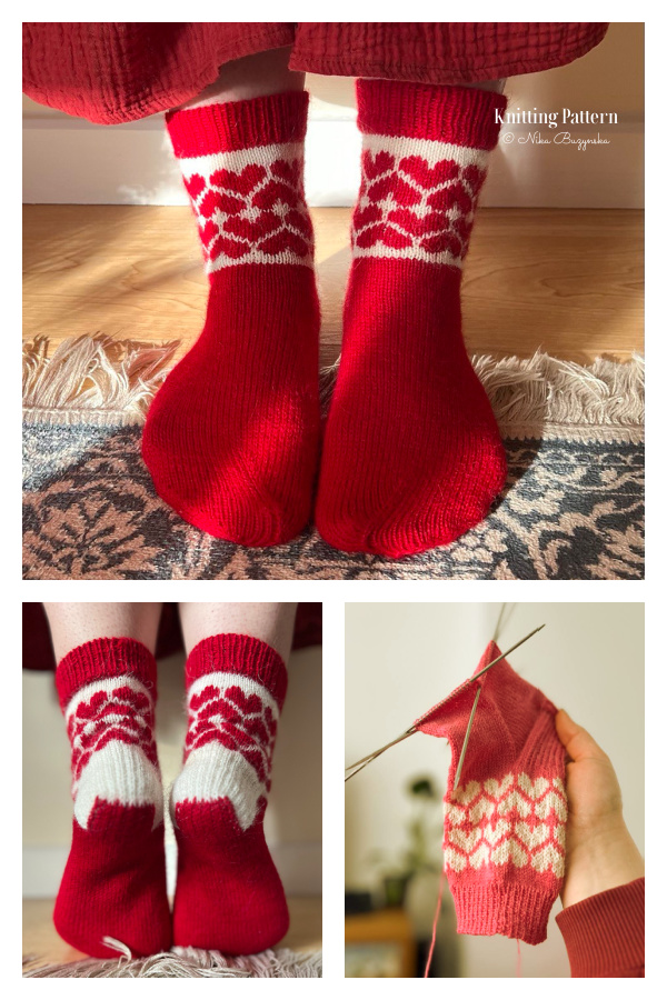 Heart Print Valentine Socks Knitting Patterns Heart Print Valentine Socks Knitting Patterns