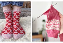 Heart Print Valentine Socks Knitting Patterns