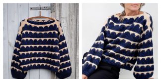 Robinia Print Pullover Sweater Knitting Pattern
