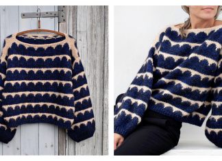 Robinia Print Pullover Sweater Knitting Pattern (XS – 3XL) Robinia Print Pullover Sweater Knitting Pattern