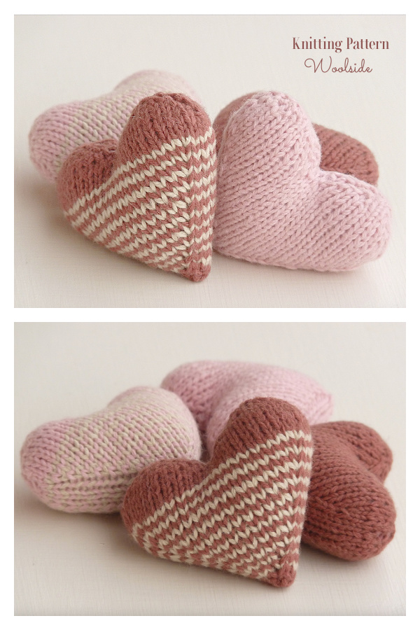 Valentine Stuffed Heart Knitting Patterns