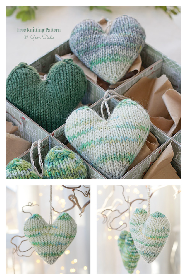 Winter Pine Hearts Free Knitting Pattern Winter Pine Hearts Free Knitting Pattern