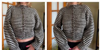 Crop Loupy Stripe Cardigan Free Knitting Pattern