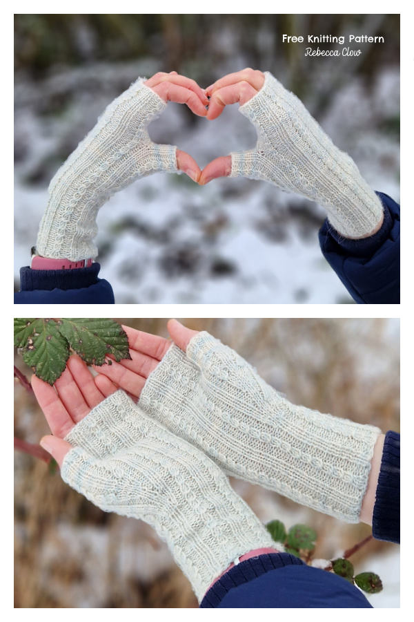 Frozen Falls Fingerless Gloves Free Knitting Pattern