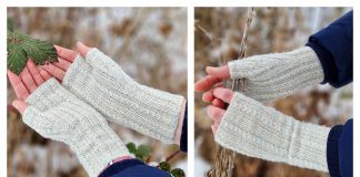 Frozen Falls Fingerless Gloves Free Knitting Pattern