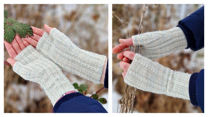 Frozen Falls Fingerless Gloves Free Knitting Pattern