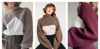 Sleeve Wrap Shrug Crop Sweater Knitting Patterns