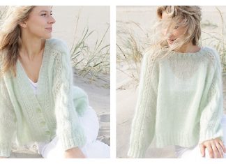 Sweet Spring Pullover and Cardigan Set Free Knitting Pattern Sweet Spring Pullover and Cardigan Set Free Knitting Patterns