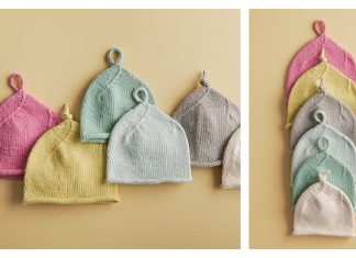Top Knot Baby Hat Free Knitting Pattern