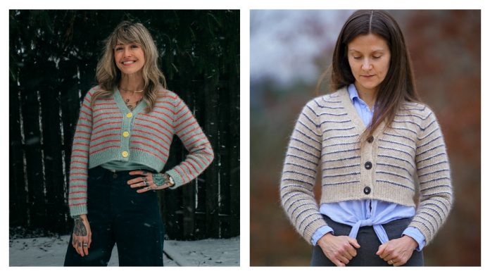Cropped Frost Lines Cardigan Knitting Pattern