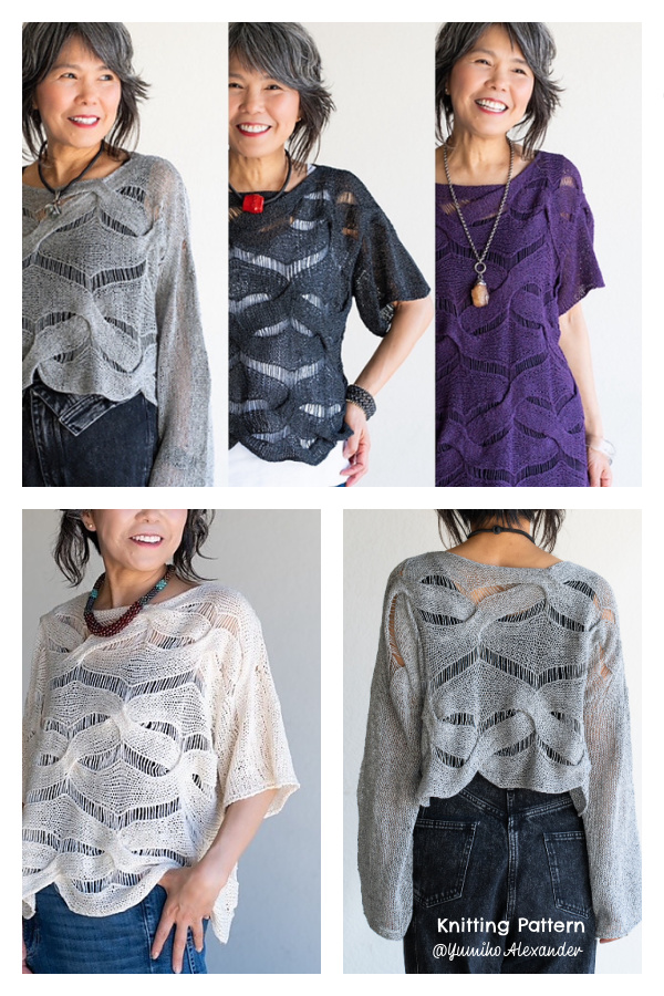 Women Forest Weave Pullover Tee Top Knitting Pattern Women Forest Weave Pullover Tee Top Knitting Pattern