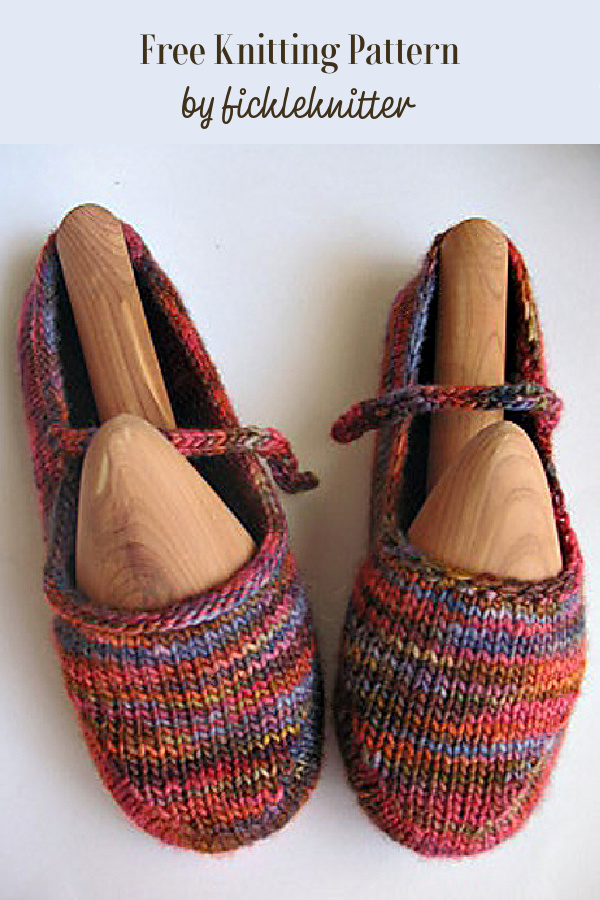 Women Mary Jane Slippers Free Knitting Pattern