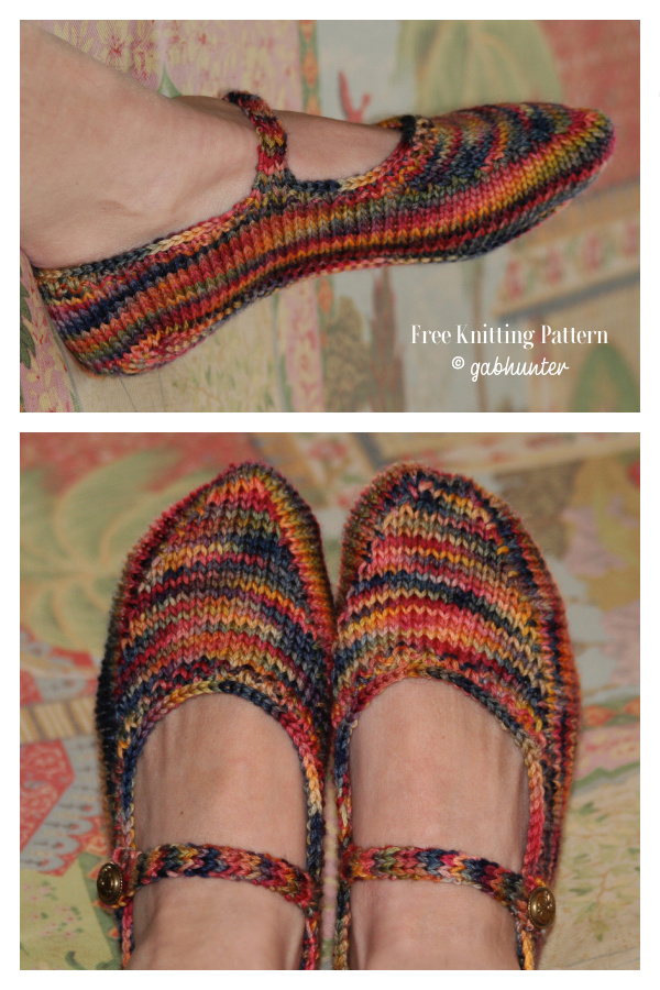 Women Mary Jane Slippers Free Knitting Pattern