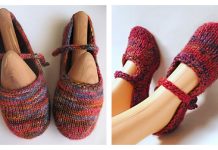 Women Mary Jane Slippers Free Knitting Pattern