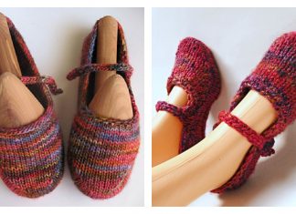 Women Mary Jane Slippers Free Knitting Pattern