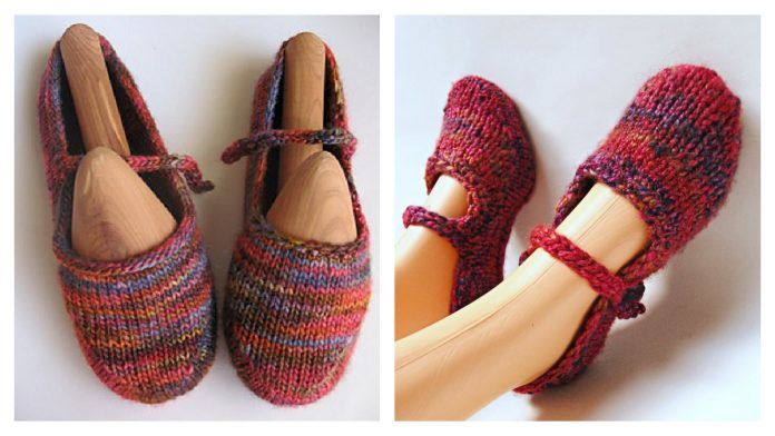 Women Mary Jane Slippers Free Knitting Pattern