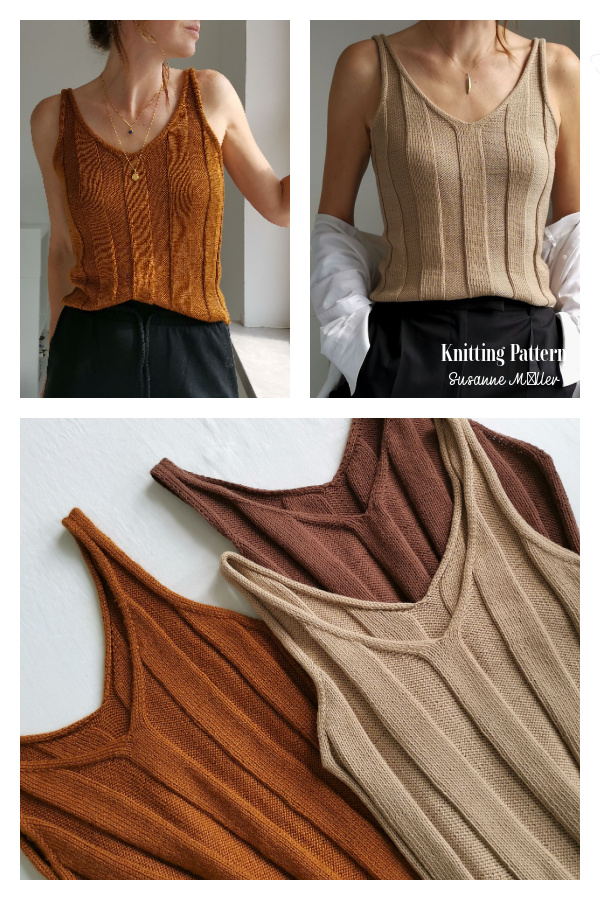 Cecile Sleeveless Tank Top Knitting Pattern