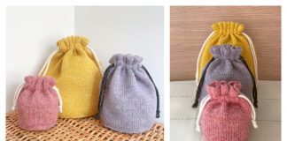 Drawstring Purl Pouch Knitting Pattern