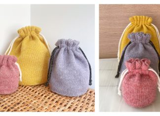 Drawstring Purl Pouch Knitting Pattern