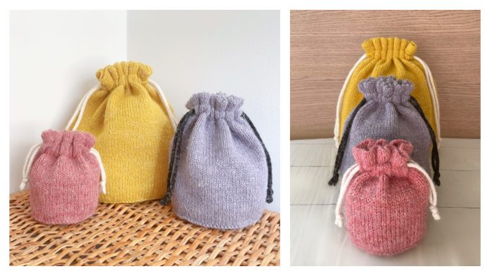 Drawstring Purl Pouch Knitting Pattern