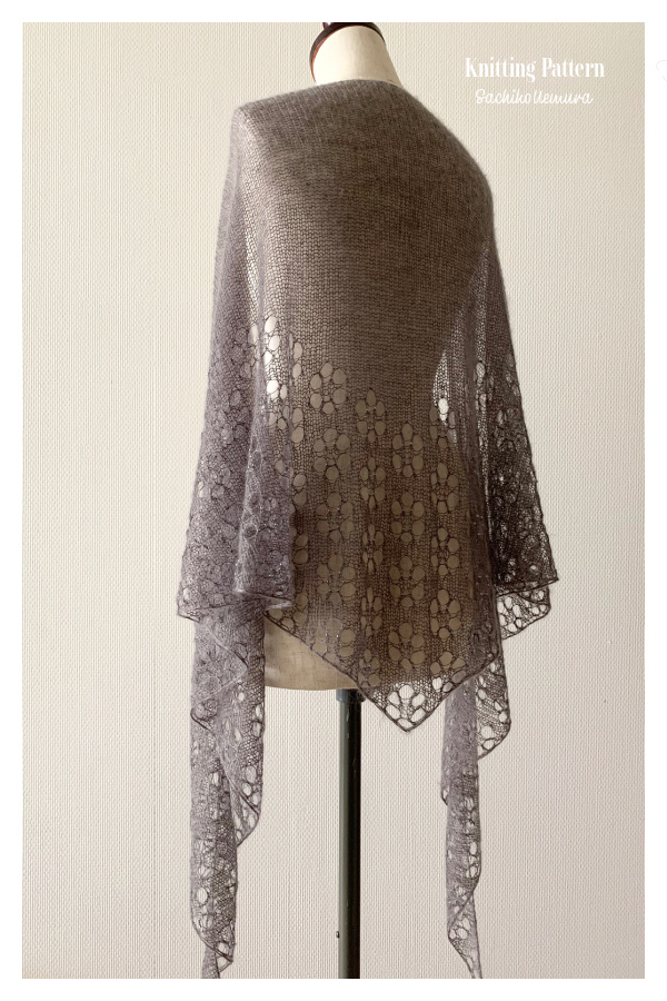 Flowers in the Air Lace Shawl Knitting Pattern